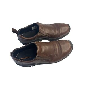Merrell Brown Leather Men 14‎ Slip On Comfort Loafers Business Work Everyday